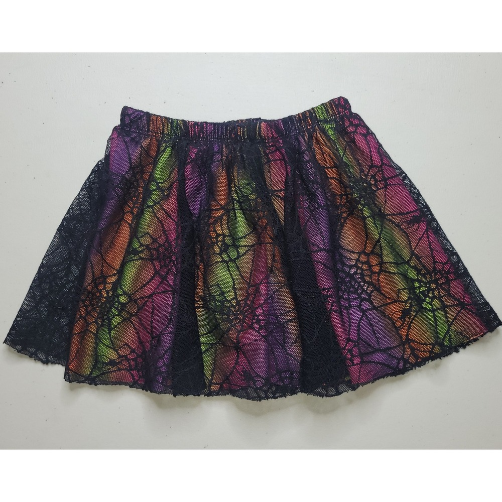 Way To Celebrate Toddler Girls Ruffled Black Spider Web Tulle Tutu Skirt